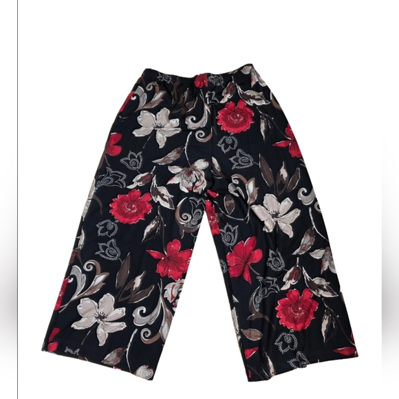 🍄Chico's Travelers Bold Floral Print Cropped Pants Chico's Size 3/US XL EUC - Picture 2 of 4
